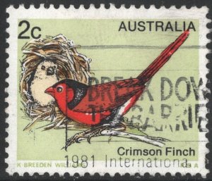 Australia SC#714 2¢ Birds: Crimson Finch (1979) Used