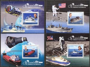 Madagascar 2018 Space Ships Named in Honor of Astronauts 4 S/S MNH