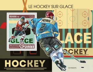 Guinea - 2019 Ice Hockey Players - Stamp Souvenir Sheet - GU190327b