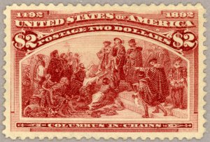 US Scott#242 XF OG 1893 $2 Columbian, bright, wide, even margins, no faults