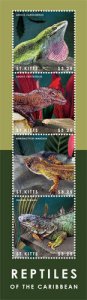 SAINT KITTS 2013 - REPTILES OF THE CARIBBEAN - SHEET OF 4 STAMPS - MNH