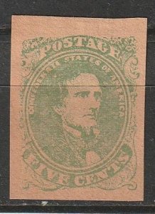 Confederate States #1a Mint No Gum   (~0104k)