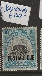 NORTH BORNEO 10C BOAR  POSTAGE DUE  SG D82  VFU    P0920H