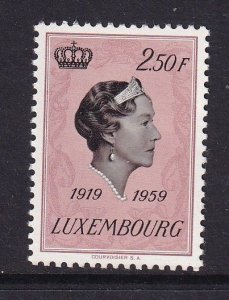 Luxembourg   #347  MNH  1959 Grand Duchess accession throne 2.50fr