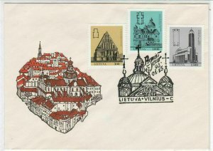 Lithuania 1993 Town Picture Different buildings Stamps FDC Cover Ref 29611