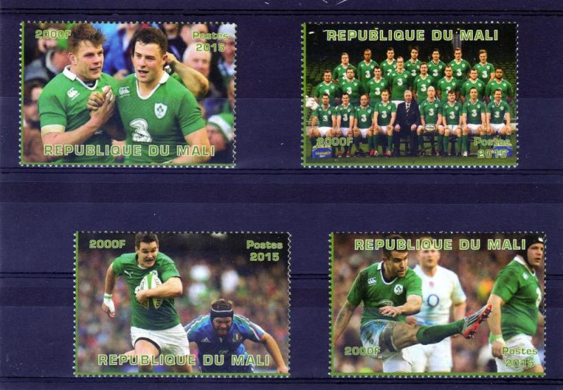 Mali Rugby World Cup 2015 Ireland  Set (4) Perf.MNH VF