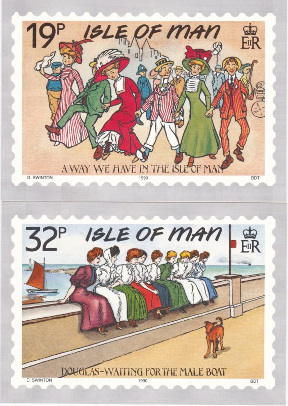 Isle of Man # 413-417, Humorous Post Cards, Maxi Cards, Mint Unused