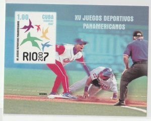 Cuba 2007 Pan American Games Rio Baseball S/S Sc 4727 MNH C25