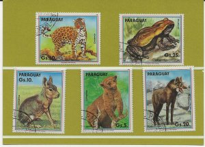 Thematic Stamps - PARAGUAY 1990 WILDLIFE 5v used