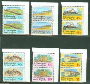 ST. CHRISTOPHER NEVIS  ANGUILLA  LOT OF SIX MINT NH DEFINITIVE  SETS 