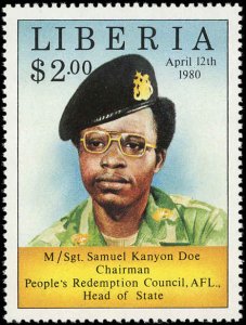 LIBERIA Scott 885 XF/MNH - 1981 $2  Sgt. Samuel Doe