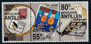 1989 Netherlands Antilles 652-654strip Stamp on stamp 4,50 €