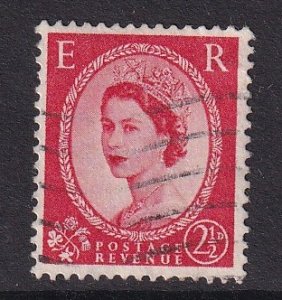 Great Britain  #296 used  Elizabeth 2 1/2p   type I  watermark upright