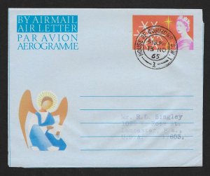 GREAT BRITAIN Aerogramme 6d Christmas 1965 House of Commons cancel!