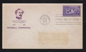 US -1939 1st day cacheted Baseball cover