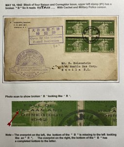 1942 Manila Philippines Japan Occupation First Day Cover Fall Of Bataan Corregid