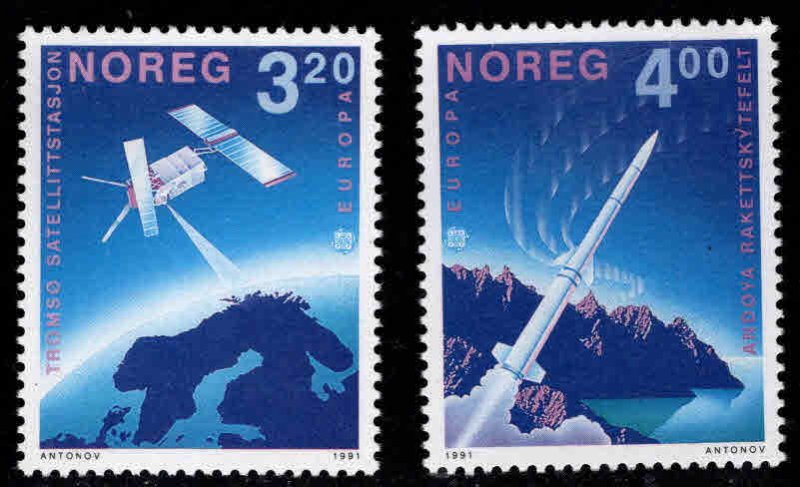 Norway Scott 989-990 MNH** Europa 1991 Space set