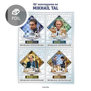 C A R - 2021 - Mikhail Tal - Perf Silver 4v Sheet - Mint Never Hinged