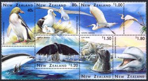 New Zealand Sc# 1371b MNH Booklet Pane 1996 Wildlife
