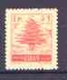 Lebanon 1955 Cedar Tree 1p red additionally printed on gu...