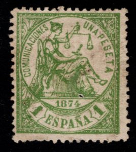 Spain Scott 208 Used stamp Telegraph Punch cancel left in stamp