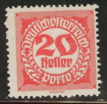 Austria Scott J78 MH* from 1920-21 postage due set