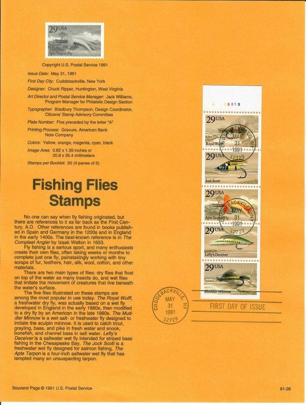 US SP957 Fishing Flies Souvenir Page #2549a