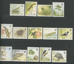 1993 Seychelles - Yvert #756-69 - Ordinary Flora and Fauna Series - 14 Values -