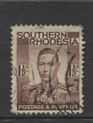 Southern Rhodesia- Scott 44 - KGVI - Definitive -1937 -FU- Single 1.1/2d Stamp