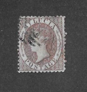 St Lucia Sc #9  6p violet used FVF