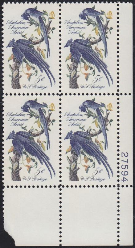 Scott 1241 John James Audubon PB of 4 MNH CV $0.45