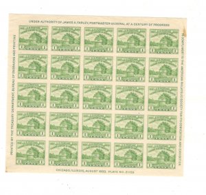 US SCOTT# 730 SOUV SHEET MNH