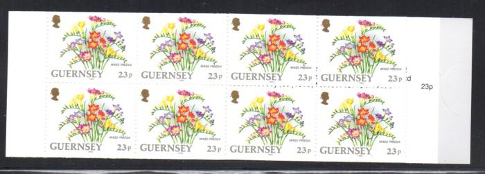 Guernsey 1992  23 p Mixed Freesia stamp booklet NH #488c