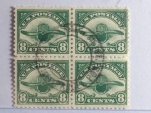 SCOTT # C4 AIR MAIL USED INCREDIBLE DESIRABLE BLOCK OF 4 GREAT CENTERING !! 1923