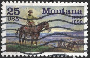 SC#2401 25¢ Montana Statehood Single (1989) Used