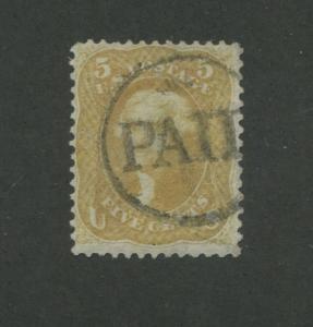 1861 United States Postage Stamp #67 Used F/VF PAID Postal Cancel