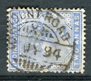 INDIA; 1890s early classic QV issue used value + Postmark Mount Road