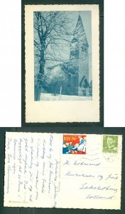 Denmark. Christmas Card 1949. Seal + 15 Ore. 24 Dec. Holstebro. Holstebro Church