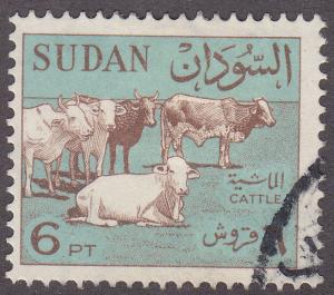 Sudan 154 Hinged 1962 Cattle Grazing