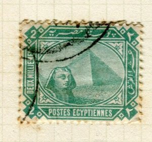 EGYPT; 1890s early classic Sphinx/Pyramid issue Mint hinged 2m. value