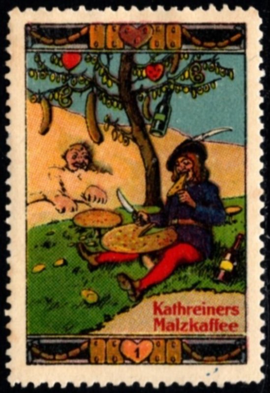 Vintage Circa 1905–1915 Germany Poster Stamp Kathreiner’s Malt Coffee