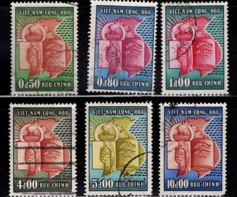 Viet Nam  Scott 73-78 Used stamp set noticed on small thin