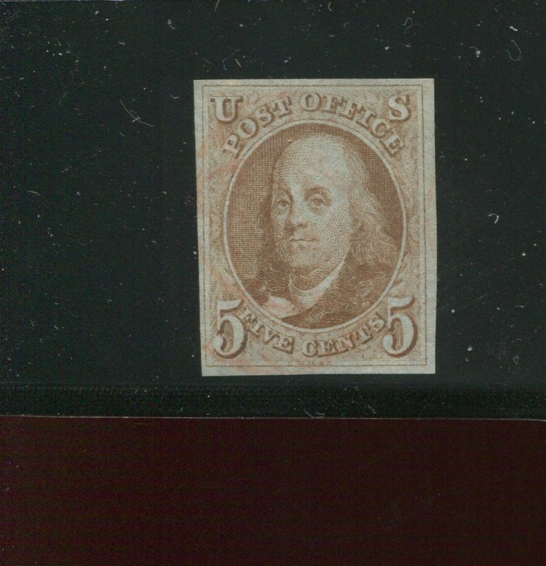 1 Franklin Imperf Margin Used Stamp with PF Cert (Bz 40) ***LOOKS UNUSED***
