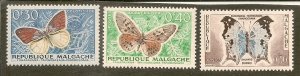 Madagascar   Scott 306-8  Butterflies     MNH