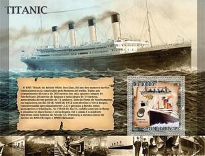 SAO TOME E PRINCIPE 2007 SHEET TITANIC SHIPS BOATS st7307b