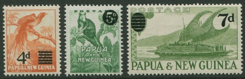 PAPUA NEW GUINEA 1957/9 - MNH SURCHARGES (GO205-PB)