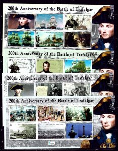 Solomon Is 992-95 MNH 2005 Battle of Trafalgar; 4 sheets of 6 (an3608)