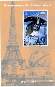 NIGER 1998 Events 20th.Century SPACE Laika Dog s/s Perforated Mint (NH)