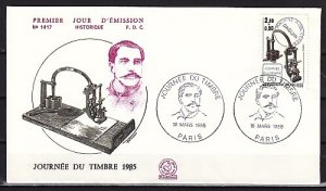 France, Scott cat. B573. Stamp Day. Canceling Machine. First day cover. ^