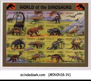 TANZANIA - 1994 WORLD OF THE DINOSAURS / REPTILES PREHISTORIC - MIN/SHT MNH